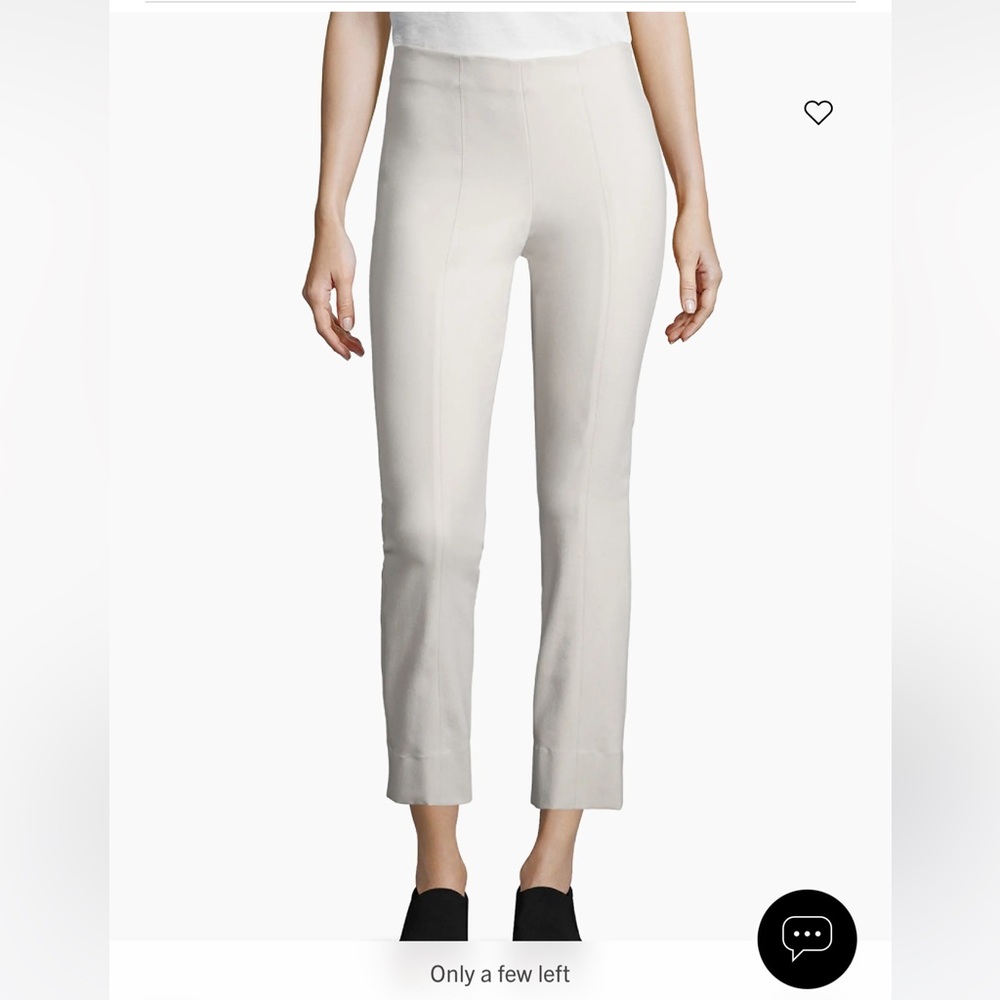 Vince stitch front seam ponte legging pants split hem Gesso light grey Medium - Picture 3 of 16